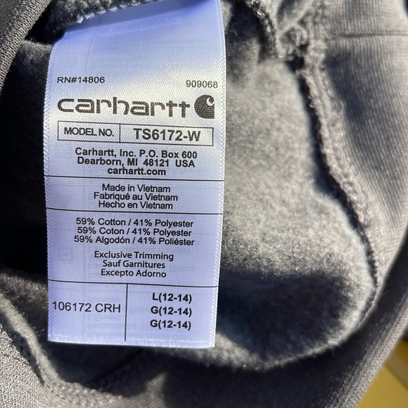 Carhartt grey hoodie sweatshirt sz large new with tags - Picture 7 of 9